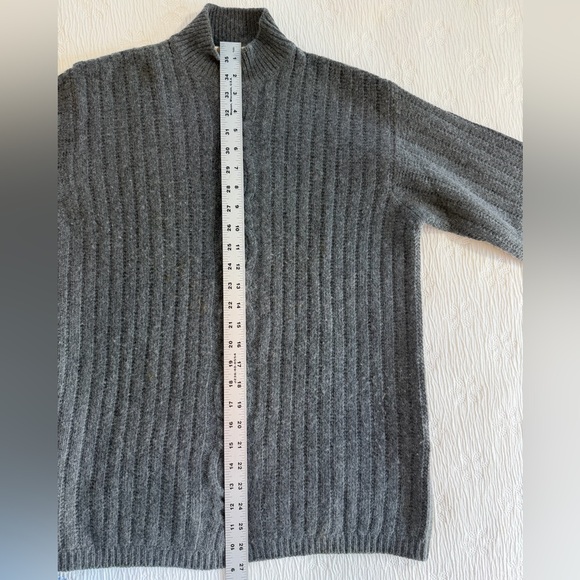 MARELLA Wool Cable Knit Sweater gray small funnel neck - Picture 9 of 10